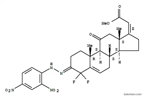 Molecular Structure of 5179-62-4 (Pregna-5,17(20)-dien-21-oicacid, 4,4-difluoro-3,11-dioxo-, methyl ester, 3-[(2,4-dinitrophenyl)hydrazone],(?,Z)- (8CI))