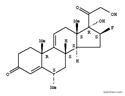 Molecular Structure of 5230-31-9 (Pregna-4,9(11)-diene-3,20-dione,16b-fluoro-17,21-dihydroxy-6a-methyl- (7CI,8CI))