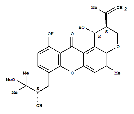Pyrano[3,2-a]xanthen-12(1H)-one,2,3-dihydro-1,11-dihydroxy-8-[(2S)-2-hydroxy-3-methoxy-3-methylbutyl]-5-methyl-2-(1-methylethenyl)-,(1R,2S)-