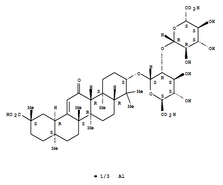 a-D-Glucopyranosiduronic acid, (3b,20b)-20-carboxy-11-oxo-30-norolean-12-en-3-yl 2-O-b-D-glucopyranuronosyl-, aluminumsalt (3:1)