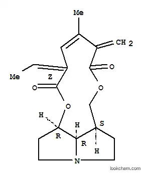 Molecular Structure of 570-18-3 ([1,6]Dioxacyclododecino[2,3,4-gh]pyrrolizine-2,7-dione,3-ethylidene-3,6,9,9a,10,11,13,14,14a,14b-decahydro-5-methyl-6-methylene-,(3Z,9aS,14aR,14bR)-)
