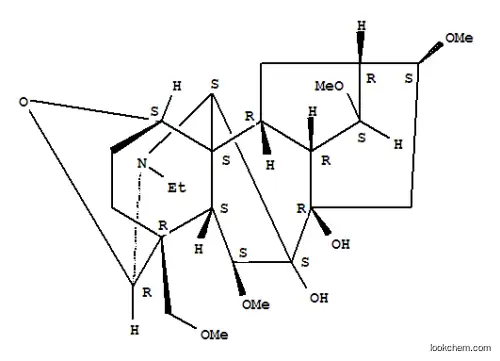 Molecular Structure of 58111-41-4 (Aconitane-7,8-diol,1,19-epoxy-20-ethyl-6,14,16-trimethoxy-4-(methoxymethyl)-, (1a,6b,14a,16b,19R)- (9CI))