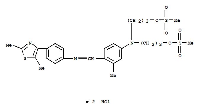 1-Propanol,3,3'-[[4-[[[4-(2,5-dimethyl-4-thiazolyl)phenyl]imino]methyl]-3-methylphenyl]imino]bis-,dimethanesulfonate (ester), dihydrochloride (9CI) cas  62177-86-0