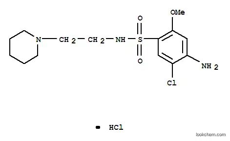 Molecular Structure of 62564-24-3 (4-amino-5-chloro-2-methoxy-N-(2-piperidin-1-ylethyl)benzenesulfonamide hydrochloride)