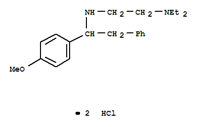 1,2-Ethanediamine,N1,N1-diethyl-N2-[1-(4-methoxyphenyl)-2-phenylethyl]-, hydrochloride (1:2) cas  6275-54-3