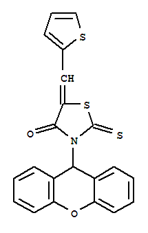 4-Thiazolidinone,5-(2-thienylmethylene)-2-thioxo-3-(9H-xanthen-9-yl)- cas  6325-80-0