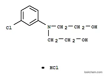 Molecular Structure of 63589-35-5 (Ethanol,2,2'-[(3-chlorophenyl)imino]bis-, hydrochloride (1:1))
