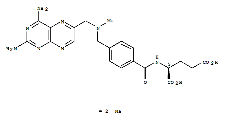 L-Glutamic acid,N-[4-[[[(2,4-diamino-6-pteridinyl)methyl]methylamino]methyl]benzoyl]-, disodiumsalt (9CI) cas  65546-01-2