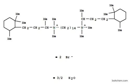Molecular Structure of 66827-27-8 (Cyclohexanepropanaminium,N-[14-[dimethyl[1-methyl-3-(2,2,6-trimethylcyclohexyl)propyl]ammonio]tetradecyl]-N,N,a,2,2,6-hexamethyl-, bromide,hydrate (2:4:3))