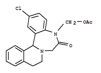Isoquino[2,1-d]-1,4-benzodiazepin-2(3H)-one,1-[(acetyloxy)methyl]-12-chloro-1,5,6,10b-tetrahydro-