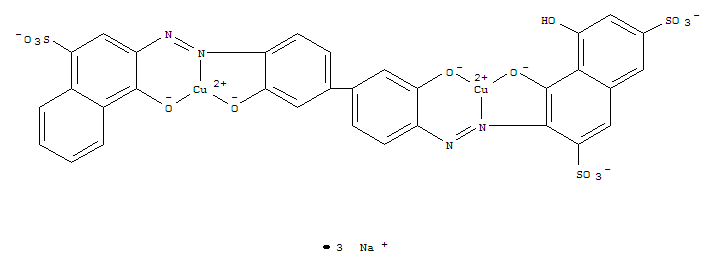 Cuprate(3-), [m-[3-[2-[3,3'-di(hydroxy-kO)-4'-[2-[1-(hydroxy-kO)-4-sulfo-2-naphthalenyl]diazenyl-kN1][1,1'-biphenyl]-4-yl]diazenyl-kN1]-4-(hydroxy-kO)-5-hydroxy-2,7-naphthalenedisulfonato(7-)]]di-,sod