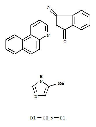 1H-Indene-1,3(2H)-dione,2-benzo[f]quinolin-3-yl-, mono[(4-methyl-1H-imidazolyl)methyl] deriv. (9CI)