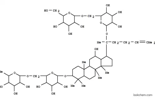 Molecular Structure of 80321-72-8 (b-D-Glucopyranoside, (3b,12b)-3-[[6-O-(6-deoxy-a-L-mannopyranosyl)-b-D-glucopyranosyl]oxy]-12-hydroxydammar-24-en-20-yl6-O-b-D-glucopyranosyl- (9CI))