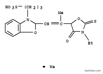 Molecular Structure of 80879-56-7 (sodium 2-[2-(3-ethyl-4-oxo-2-thioxooxazolidin-5-yl)prop-1-enyl]-2H-benzoxazole-3-propylsulphonate)