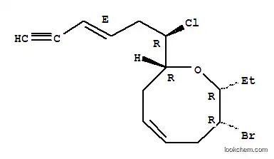 Molecular Structure of 81176-29-6 ((2R,7S,8R)-2-[(1R,3E)-1-Chloro-5-hexyn-3-enyl]-7-bromo-8-ethyl-1-oxacycloocta-4-ene)