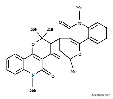 Molecular Structure of 86168-91-4 (7,15-Methano-8H,17H-quino[3'',4'':5',6']pyrano[3',4':5,6]oxocino[3,2-c]quinoline-8,17-dione,6,6a,7,9,15,18-hexahydro-6,6,9,15,18-pentamethyl-, (6aR,7S,15R)- (9CI))