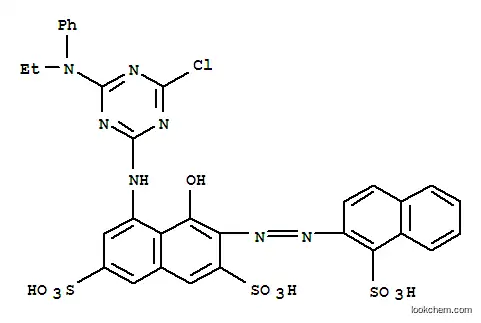 Molecular Structure of 86244-36-2 (5-[[4-chloro-6-(ethylphenylamino)-1,3,5-triazin-2-yl]amino]-4-hydroxy-3-[(1-sulpho-2-naphthyl)azo]naphthalene-2,7-disulphonic acid)