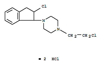 Piperazine,1-(2-chloro-2,3-dihydro-1H-inden-1-yl)-4-(2-chloroethyl)-, hydrochloride (1:2) cas  892-23-9