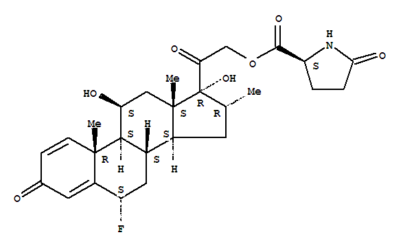 L-Proline, 5-oxo-, (6a,11b,16a)-6-fluoro-11,17-dihydroxy-16-methyl-3,20-dioxopregna-1,4-dien-21-yl ester(9CI)