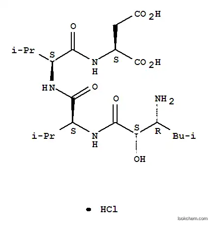L-Aspartic acid,N-[(2S,3R)-3-amino-2-hydroxy-5-methyl-1-oxohexyl]-L-valyl-L-valyl-,monohydrochloride (9CI)