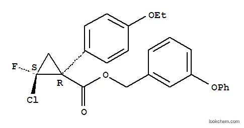 Molecular Structure of 101492-27-7 (3-phenoxybenzyl (1R,2S)-2-chloro-1-(4-ethoxyphenyl)-2-fluorocyclopropanecarboxylate)