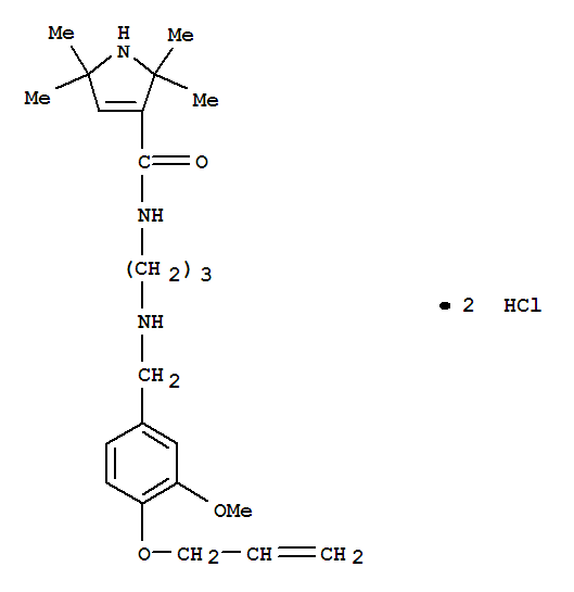1H-Pyrrole-3-carboxamide,2,5-dihydro-N-[3-[[[3-methoxy-4-(2-propen-1-yloxy)phenyl]methyl]amino]propyl]-2,2,5,5-tetramethyl-,hydrochloride (1:2)