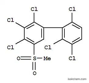 Molecular Structure of 104086-15-9 (1,1'-Biphenyl,2,2',3,3',4,6'-hexachloro-5-(methylsulfonyl)-)