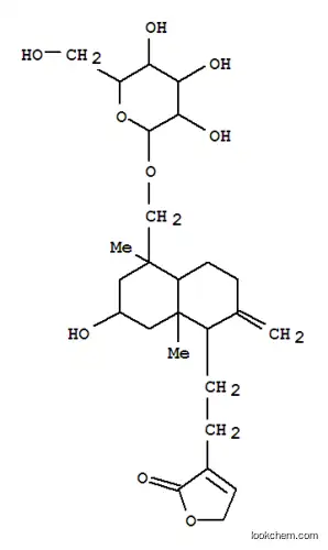 Molecular Structure of 108906-55-4 (2(5H)-Furanone,3-[2-[5-[(b-D-glucopyranosyloxy)methyl]decahydro-7-hydroxy-5,8a-dimethyl-2-methylene-1-naphthalenyl]ethyl]-,(1R,4aS,5R,7S,8aS)- (9CI))