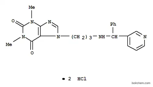 Molecular Structure of 110622-77-0 (1,3-dimethyl-7-(3-{[phenyl(pyridin-3-yl)methyl]amino}propyl)-3,7-dihydro-1H-purine-2,6-dione dihydrochloride)