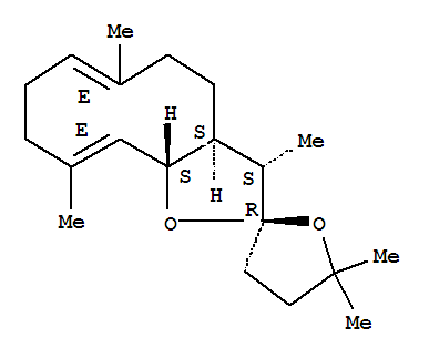 Spiro[cyclodeca[b]furan-2(3H),2'(3'H)-furan],3a,4,4',5,5',8,9,11a-octahydro-3,5',5',6,10-pentamethyl-,(2R,3S,3aS,6E,10E,11aS)-rel- (9CI)