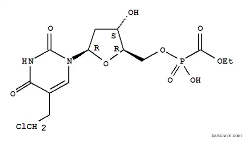 Molecular Structure of 115365-36-1 (Uridine,5-(2-chloroethyl)-2'-deoxy-, 5'-[hydrogen (ethoxycarbonyl)phosphonate] (9CI))
