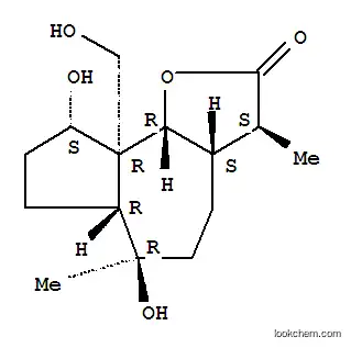 Molecular Structure of 117047-27-5 (Azuleno[4,5-b]furan-2(3H)-one,decahydro-6,9-dihydroxy-9a-(hydroxymethyl)-3,6-dimethyl-,(3S,3aS,6R,6aR,9S,9aR,9bR)-)