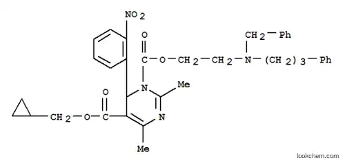 Molecular Structure of 117049-70-4 (1,5(6H)-Pyrimidinedicarboxylicacid, 2,4-dimethyl-6-(2-nitrophenyl)-, 5-(cyclopropylmethyl)1-[2-[(phenylmethyl)(3-phenylpropyl)amino]ethyl] ester)
