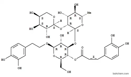 Molecular Structure of 117895-00-8 (b-D-Glucopyranoside,2-(3,4-dihydroxyphenyl)ethyl O-a-L-arabinopyranosyl-(1&reg;2)-O-6-deoxy-a-L-mannopyranosyl-(1&reg;3)-, 4-[(2Z)-3-(3,4-dihydroxyphenyl)-2-propenoate])