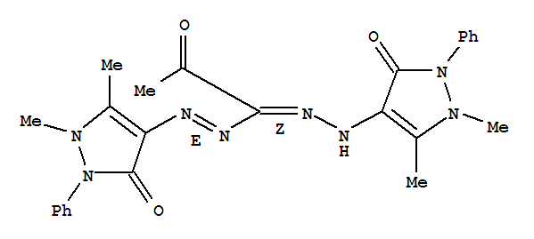 3H-Pyrazol-3-one,4-[(2Z)-[1-[(1E)-(2,3-dihydro-1,5-dimethyl-3-oxo-2-phenyl-1H-pyrazol-4-yl)azo]-2-oxopropylidene]hydrazino]-1,2-dihydro-1,5-dimethyl-2-phenyl-(9CI)