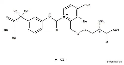Molecular Structure of 124485-98-9 (ethyl 3-({[4-methoxy-3-methyl-1-(5,5,7,7-tetramethyl-6-oxo-1,5,6,7-tetrahydroindeno[5,6-d]imidazol-2-yl)pyridinium-2-yl]methyl}disulfanyl)alaninate chloride)