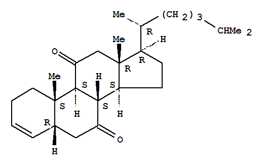 Molecular Structure of 126394-74-9 (Cholest-3-ene-7,11-dione,(5b)- (9CI))