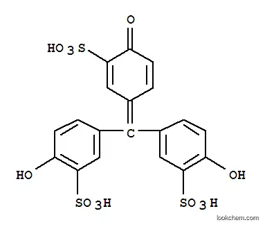 Molecular Structure of 129608-01-1 (Benzenesulfonic acid,3,3'-[(4-oxo-3-sulfo-2,5-cyclohexadien-1-ylidene)methylene]bis[6-hydroxy- (9CI))