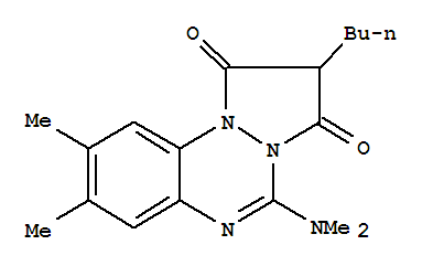 Molecular Structure of 13539-60-1 (1H-Pyrazolo[1,2-a][1,2,4]benzotriazine-1,3(2H)-dione,2-butyl-5-(dimethylamino)-8,9-dimethyl-)