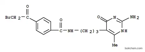 Molecular Structure of 13962-11-3 (N-[3-(2-amino-6-methyl-4-oxo-1,4-dihydropyrimidin-5-yl)propyl]-4-(bromoacetyl)benzamide)