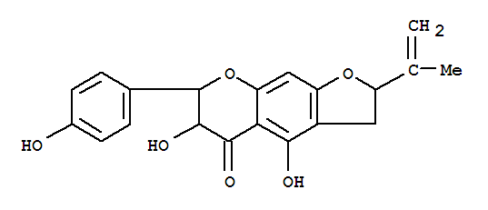 Molecular Structure of 140147-81-5 (5H-Furo[3,2-g][1]benzopyran-5-one,2,3,6,7-tetrahydro-4,6-dihydroxy-7-(4-hydroxyphenyl)-2-(1-methylethenyl)- (9CI))