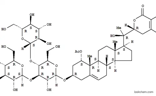 Molecular Structure of 141888-75-7 (Ergosta-5,24-dien-26-oicacid, 1-(acetyloxy)-3-[(O-b-D-glucopyranosyl-(1&reg;3)-O-[b-D-glucopyranosyl-(1&reg;4)]-b-D-glucopyranosyl)oxy]-20,22-dihydroxy-, d-lactone, (1a,3b,22R)- (9CI))