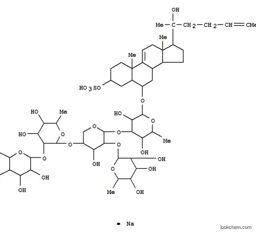 Molecular Structure of 143016-88-0 (b-D-Glucopyranoside, (3b,5a,6a)-20-hydroxy-3-(sulfooxy)cholesta-9(11),24-dien-6-yl O-6-deoxy-b-D-galactopyranosyl-(1®2)-O-6-deoxy-b-D-galactopyranosyl-(1®4)-O-[6-deoxy-b-D-glucopyranosyl-(1®2)]-O-b-D-xylopyranosyl-(1®3)-6-deoxy-, monosodium salt (9CI))