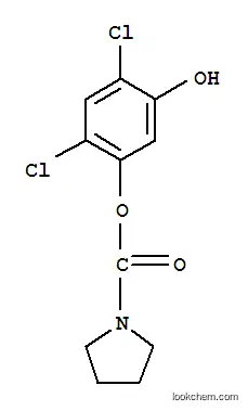 Molecular Structure of 143121-08-8 (1-Pyrrolidinecarboxylic acid 2,4-dichloro-5-hydroxyphenyl ester)