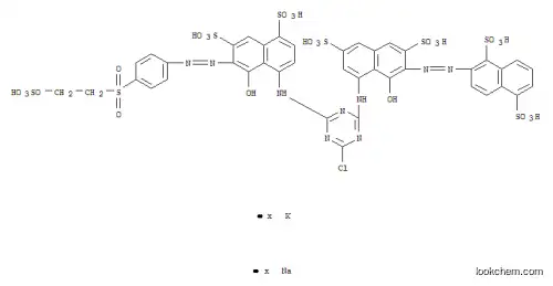 Molecular Structure of 146632-12-4 (1,5-Naphthalenedisulfonic acid, 2-8-4-chloro-6-8-hydroxy-4,6-disulfo-7-4-2-(sulfooxy)ethylsulfonylphenylazo-1-naphthalenylamino-1,3,5-triazin-2-ylamino-1-hydroxy-3,6-disulfo-2-naphthalenylazo-, potassium sodium salt)