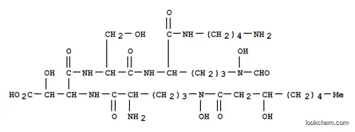 Molecular Structure of 147363-90-4 (L-Ornithinamide,N5-hydroxy-N5-(3-hydroxy-1-oxooctyl)-L-ornithyl-3-hydroxy-D-a-aspartyl-L-seryl-N-(4-aminobutyl)-N5-formyl-N5-hydroxy-(9CI))
