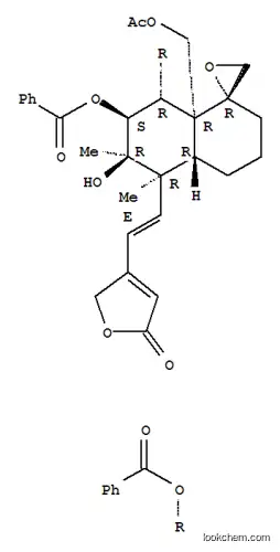 Molecular Structure of 156338-92-0 (2(5H)-Furanone,4-[(1E)-2-[(1R,4aR,5R,6R,7S,8R,8aR)-8a-[(acetyloxy)methyl]-7,8-bis(benzoyloxy)octahydro-6-hydroxy-5,6-dimethylspiro[naphthalene-1(2H),2'-oxiran]-5-yl]ethenyl]-)