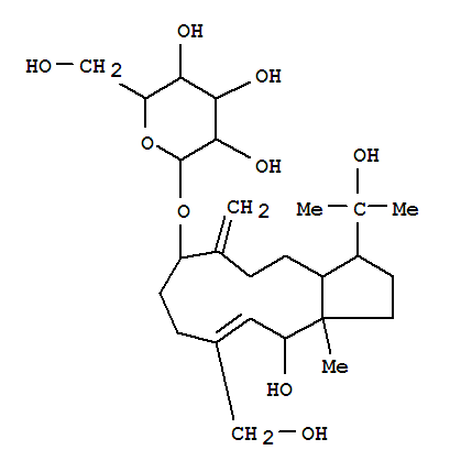 b-D-Glucopyranoside,(3R,3aS,7S,10E,12S,12aS)-1,2,3,3a,4,5,6,7,8,9,12,12a-dodecahydro-12-hydroxy-10-(hydroxymethyl)-3-(1-hydroxy-1-methylethyl)-12a-methyl-6-methylene-7-cyclopentacycloundecenyl,rel-(+)