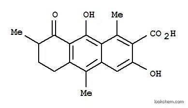 Molecular Structure of 162857-54-7 (2-Anthracenecarboxylicacid, 5,6,7,8-tetrahydro-3,9-dihydroxy-1,7,10-trimethyl-8-oxo- (9CI))