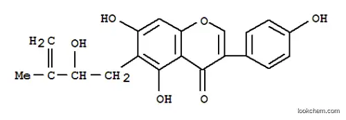 Molecular Structure of 166375-17-3 (4H-1-Benzopyran-4-one,5,7-dihydroxy-6-(2-hydroxy-3-methyl-3-buten-1-yl)-3-(4-hydroxyphenyl)-)